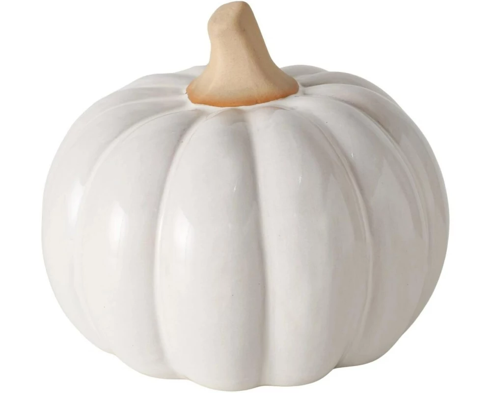 Boltze Aufsteller Kürbis Monty 15.2 x 12.5 cm, Creme
