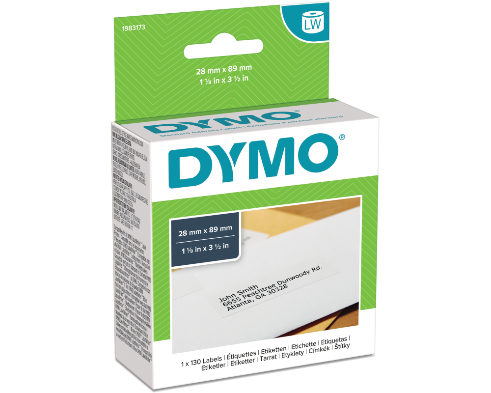 DYMO Adress-Etiketten 28x89mm 1983173 weiss, Papier 1 Rl./130 Stk.