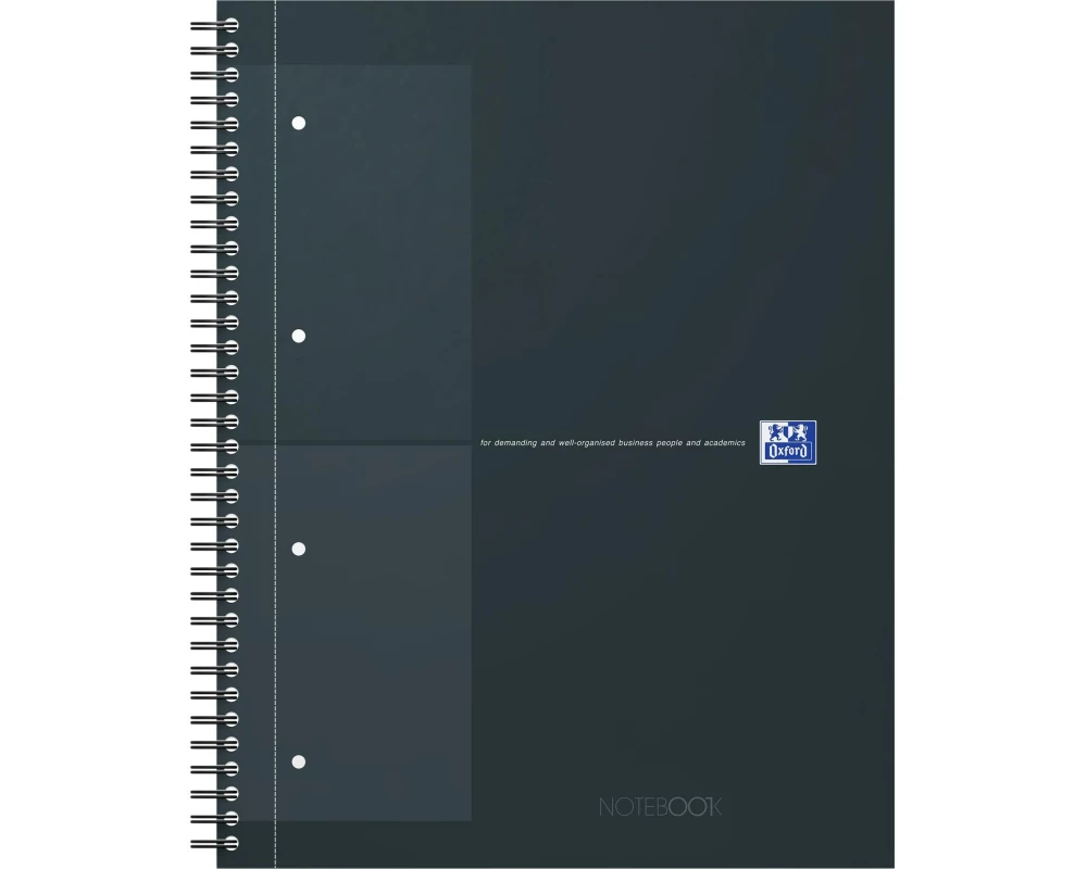 Oxford Notizbuch A4, Kariert, Schwarz