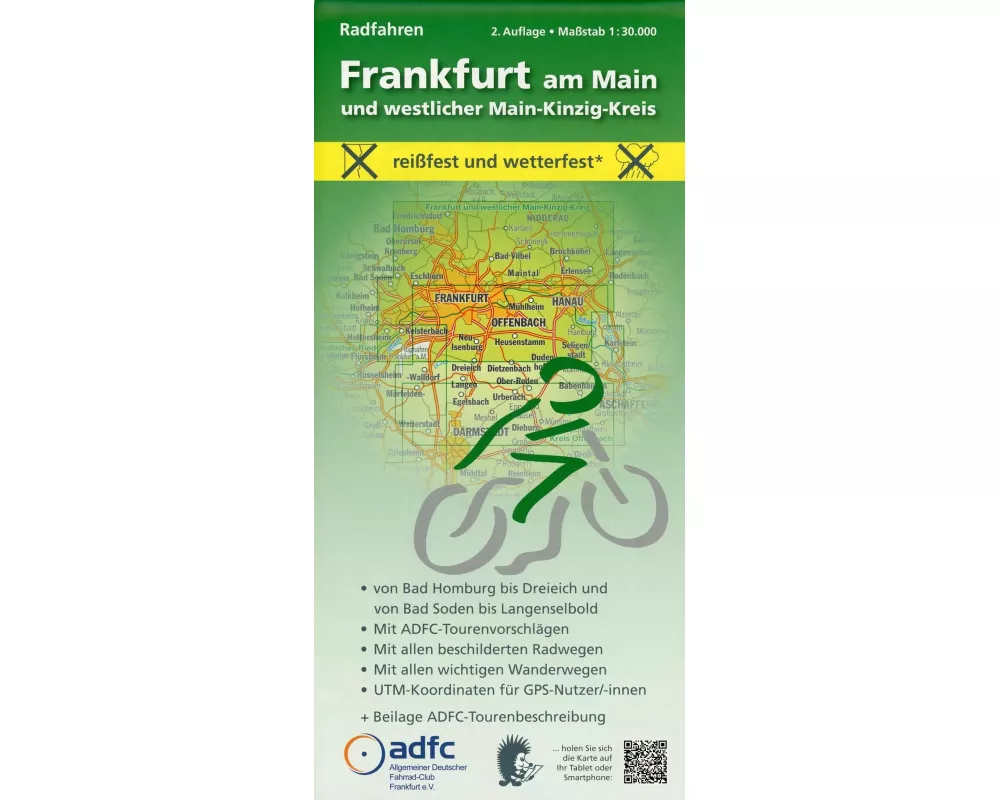 Frankfurt am Main und westlicher Main-Kinzig-Kreis. Radfahren 1 : 30 000