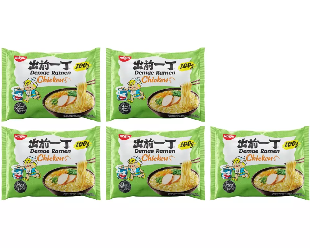 Nissin Food Fertiggericht Nudelsuppe Chicken 5 x 100 g