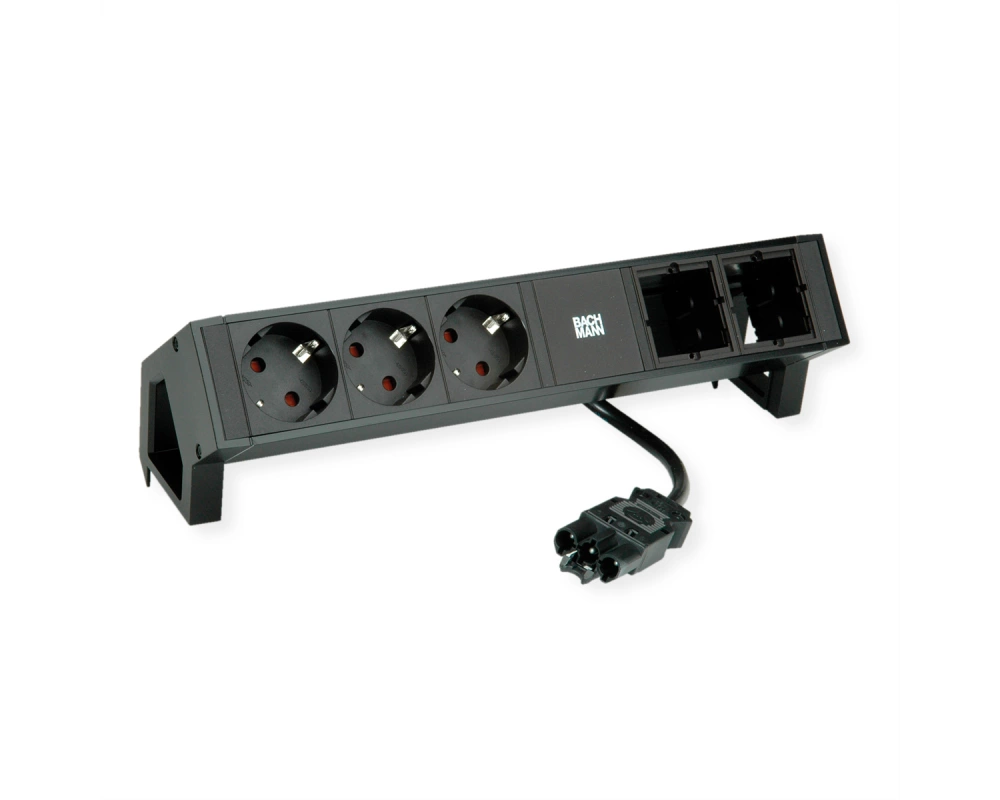 BACHMANN DESK2 3xCEE7/3 2xCM Strom 0,2m GST18 RAL9005