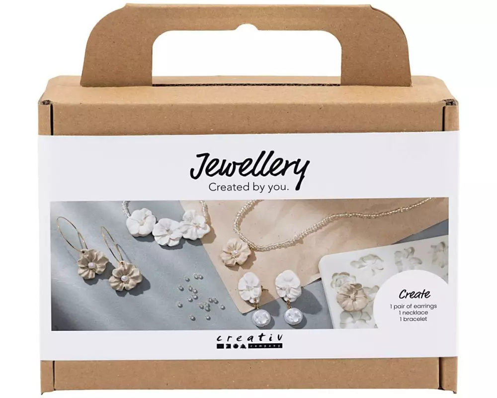 Creativ Company Schmuck Bastelset Blumendesign, Beige, Hellbeige