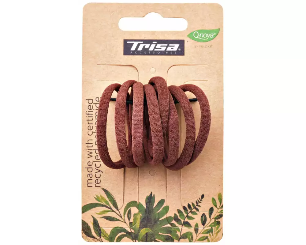 Trisa Accessoires Haargummi We Care 3.5 cm braun 8 Stück