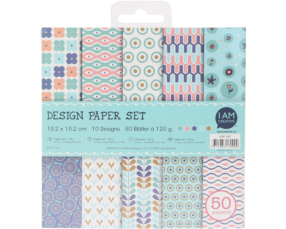 I AM CREATIVE Design Paper Set I 4087.487 50 Blatt, pastell