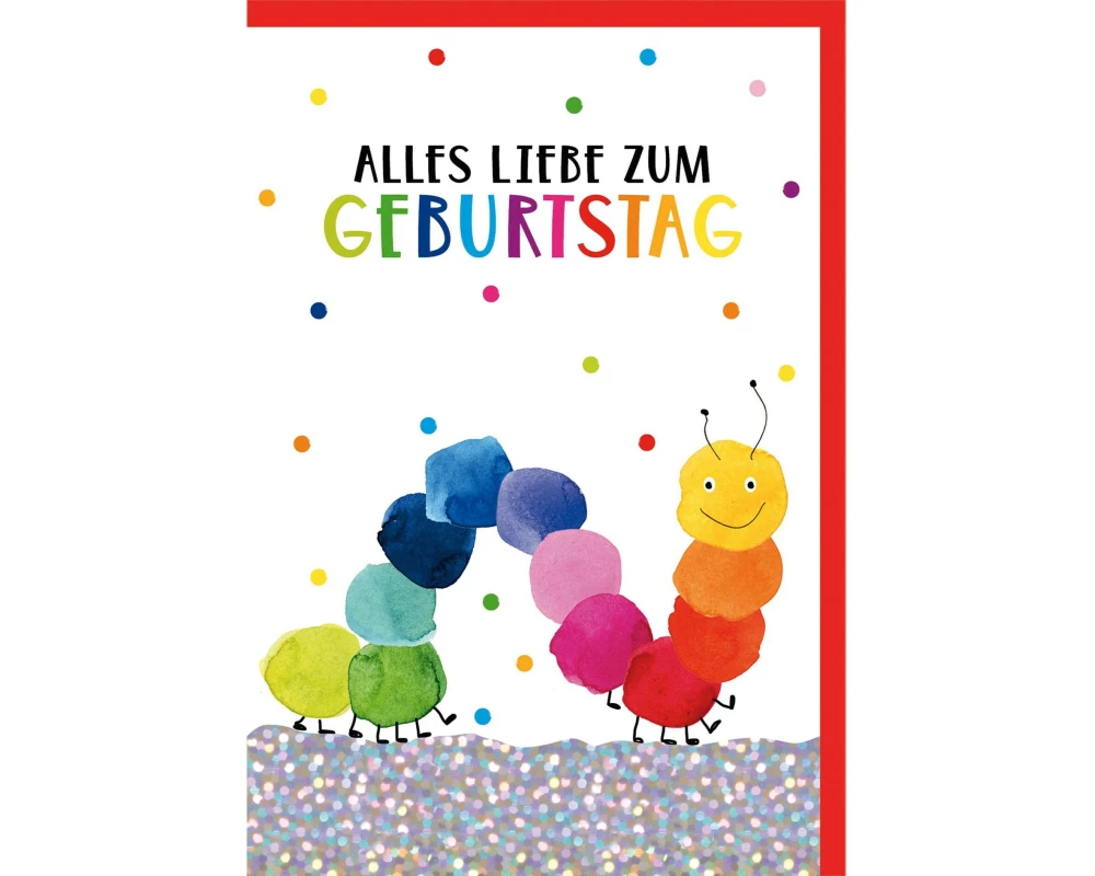 Braun + Company Geburtstagskarte Raupe 11.5 x 17 cm