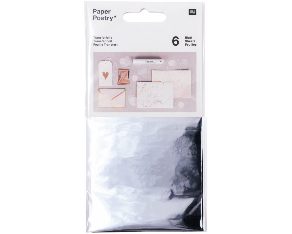 RICO DESIGN Transferfolie 9x15cm 08792.91.04 silber 6 Stück