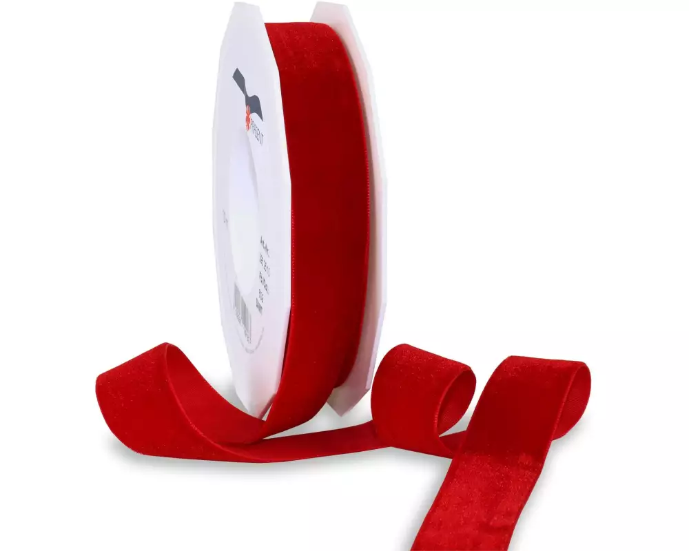 Pattberg Geschenkband Samt 25 mm x 10 m, Rot