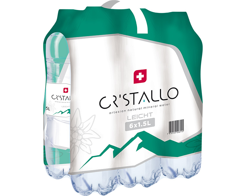 CRISTALLO grün, wenig Kohlensäure, Pet 2083 150 cl, 6 Stk.