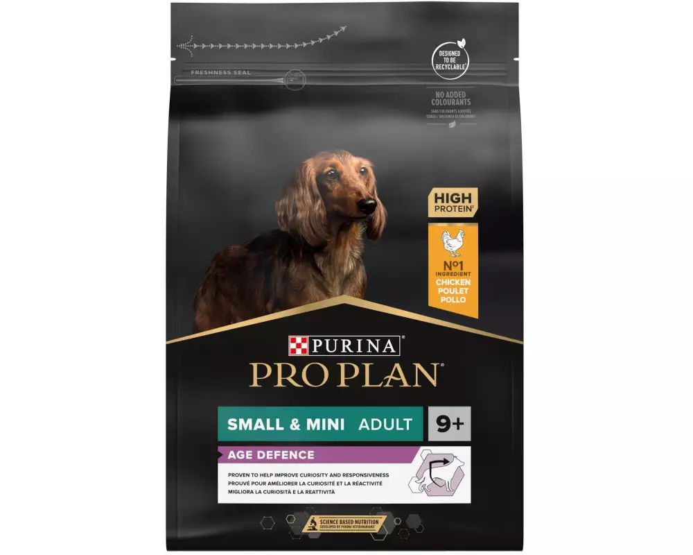 Purina Pro Plan Trockenfutter Small & Mini Adult 9+, Huhn, 3 kg
