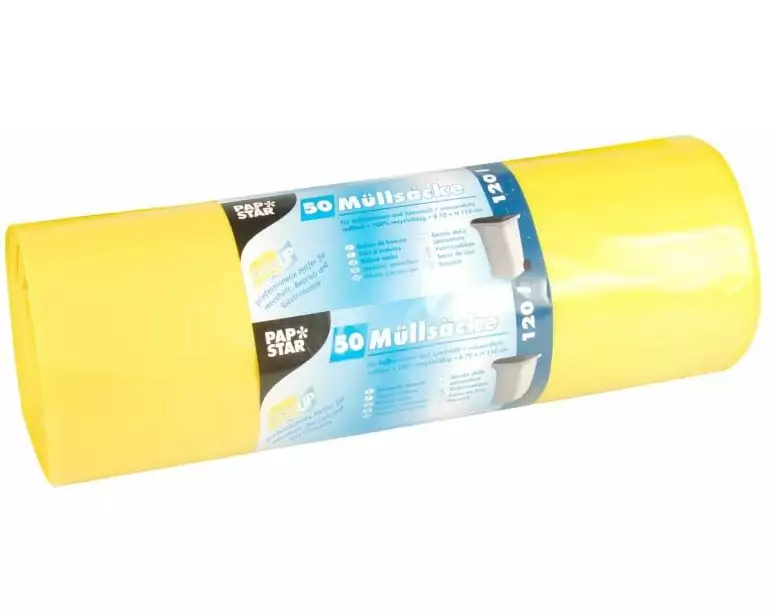 Weita Kehrichtsack Papstar 120 l, 50 Stück, Gelb
