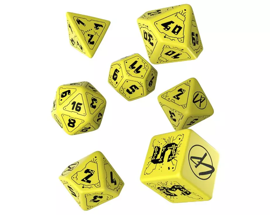 Q Workshop RPG-Würfelset Cyberpunk Red Dice Set: Danger Zone 7 Stk.