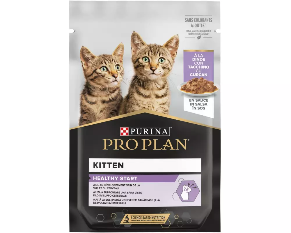 Purina Pro Plan Nassfutter Kitten Healthy Start Truthahn in Sauce, 85 g