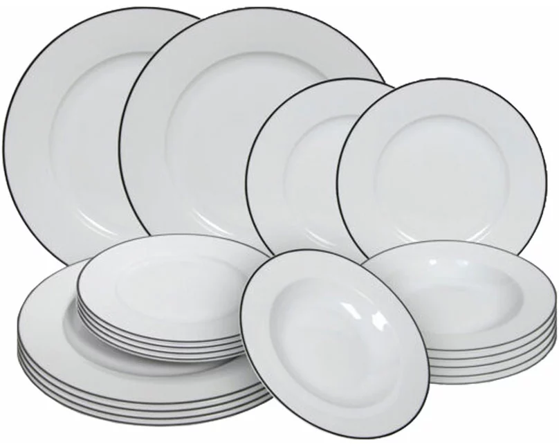 Tavola Geschirrset 18teilig white/black