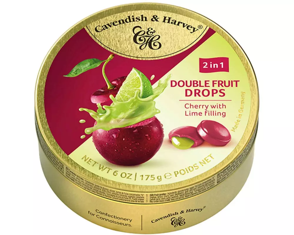 Cavendish & Harvey Cherry-Lime Filled Double Fruit Drops 175 g