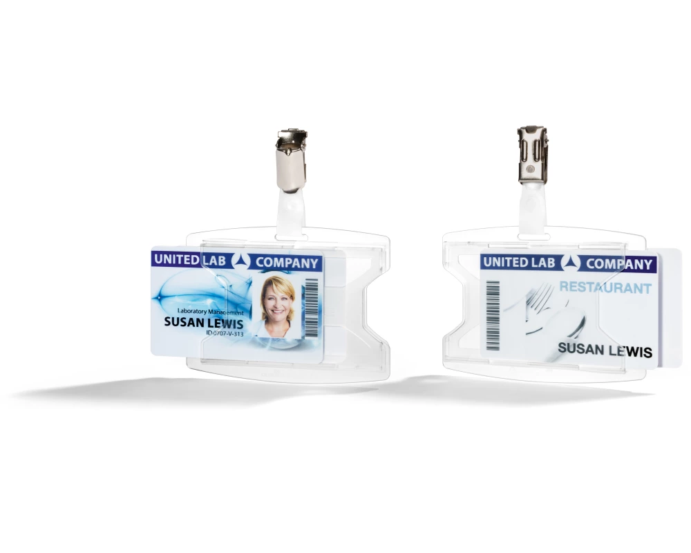 DURABLE Ausweishalter reXycle 2 Karten mit Clip, 25 Stück