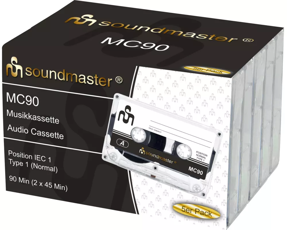 CE Audio-Kassette Soundmaster MC90 5er Pack