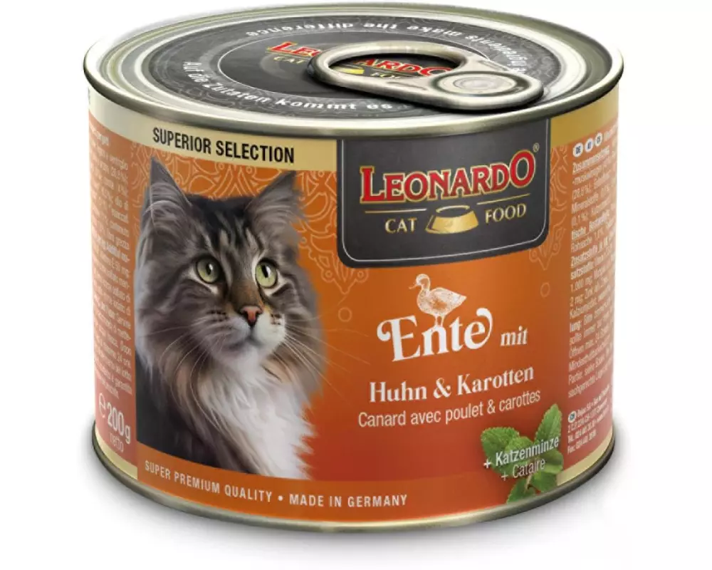 Leonardo Cat Food Nassfutter Superior Selection Ente, 200 g