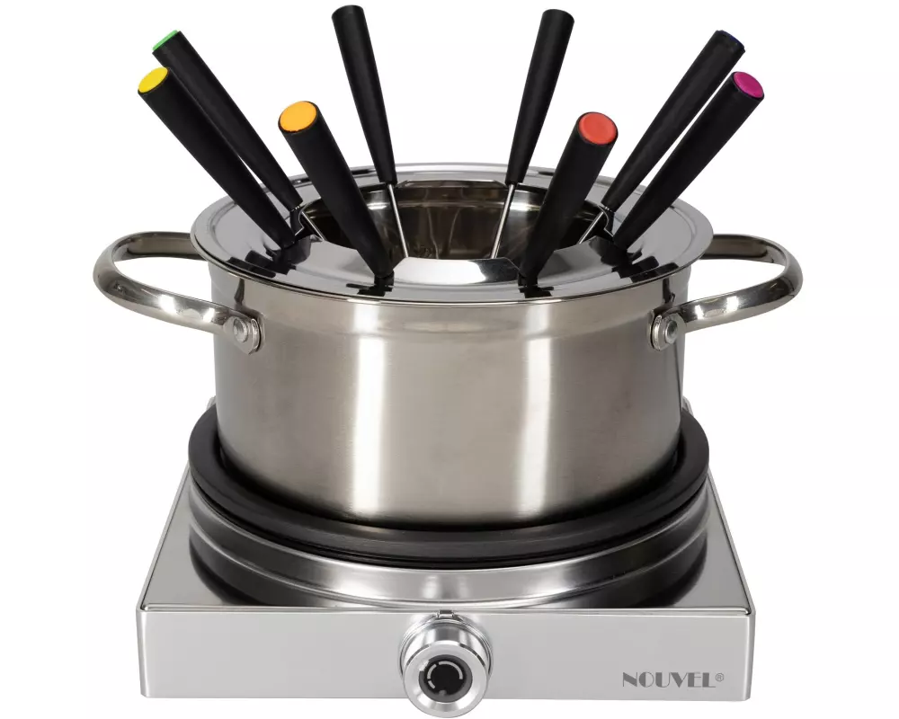 Nouvel Fleischfondue-Set Silver 10 Teile, Silber