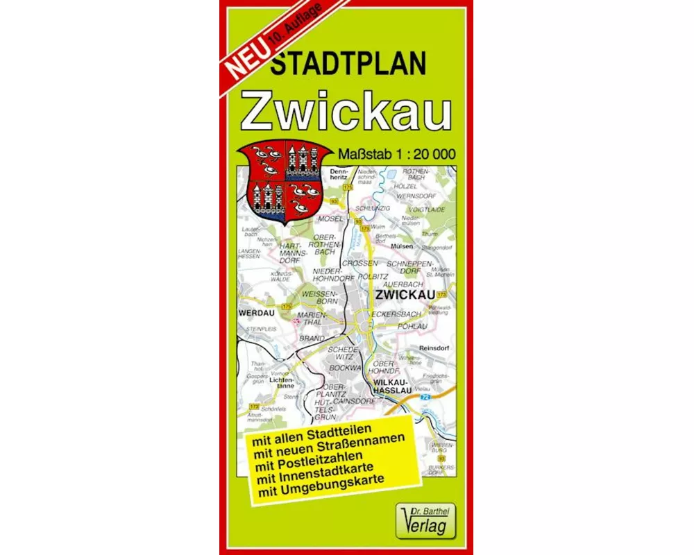 Stadtplan Zwickau und Werdau 1 : 20 000