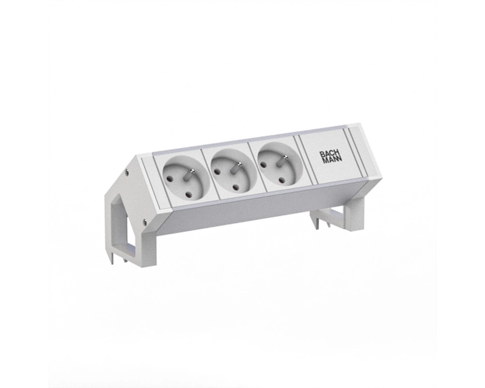 BACHMANN DESK2 ALU WHITE 3xUTE 0,2m GST18 RAL9010