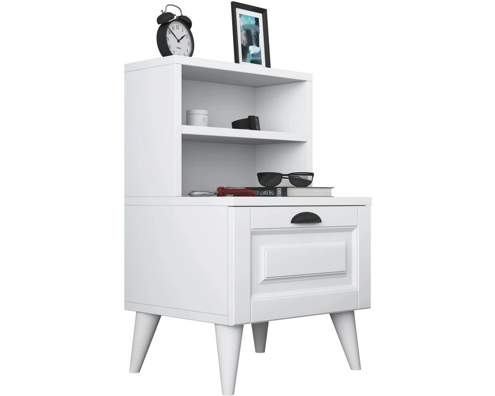 Woody Fashion Nachttisch Eliza 45 x 74.4 x 40 cm, Weiss