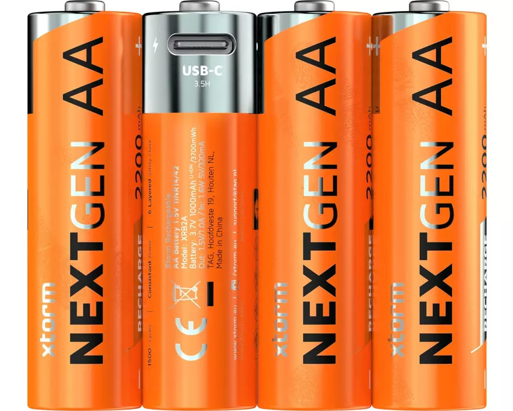 Xtorm Wiederaufladbare Batterien NextGen AA - 4er-Pack 2200 mAh