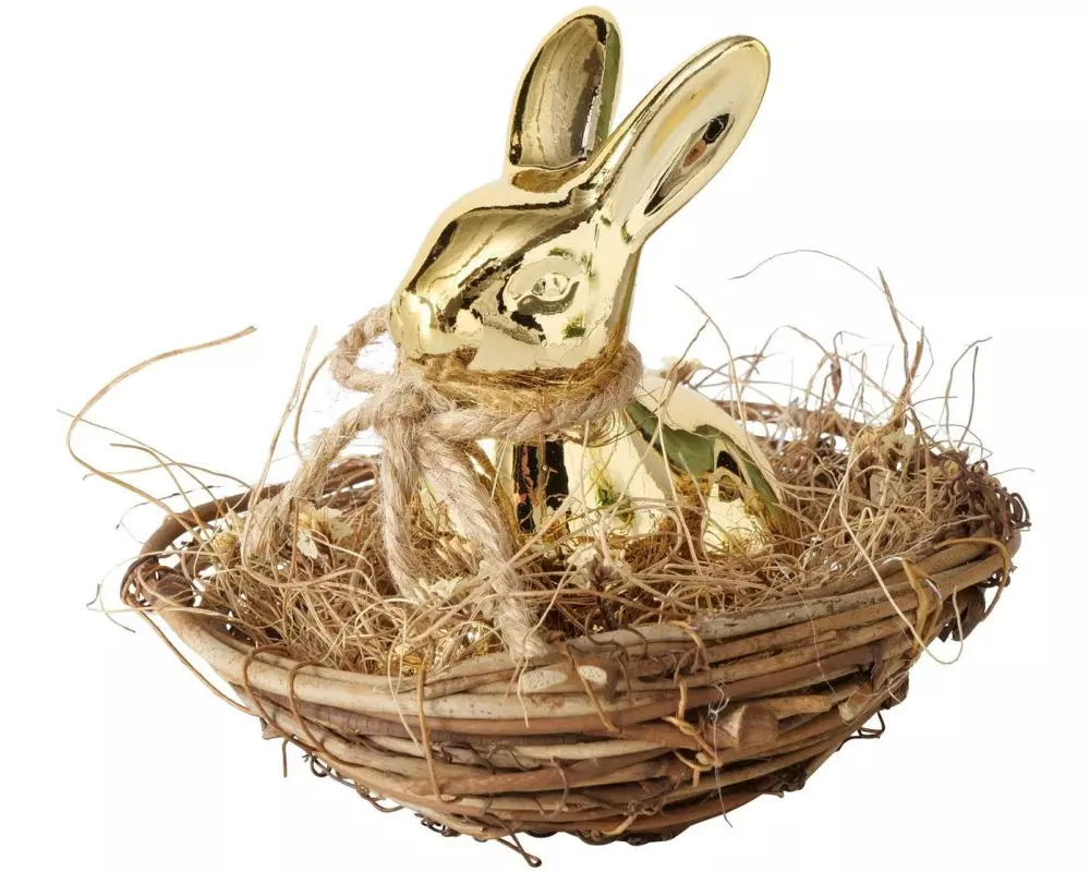 Boltze Aufsteller Hase Goldina, Gold