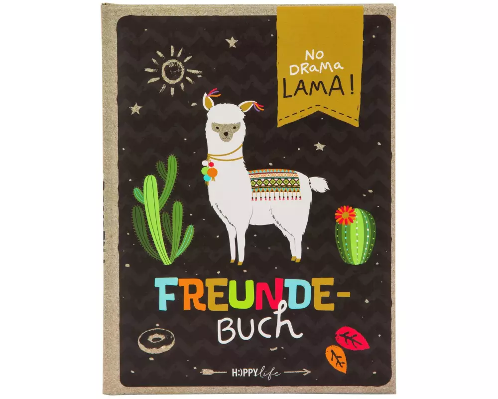 Goldbuch Freundebuch Lama
