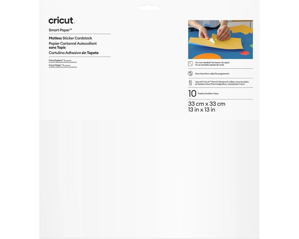 Cricut Stickerpapier Smart 33 x 33 cm, 10 Blatt, Weiss