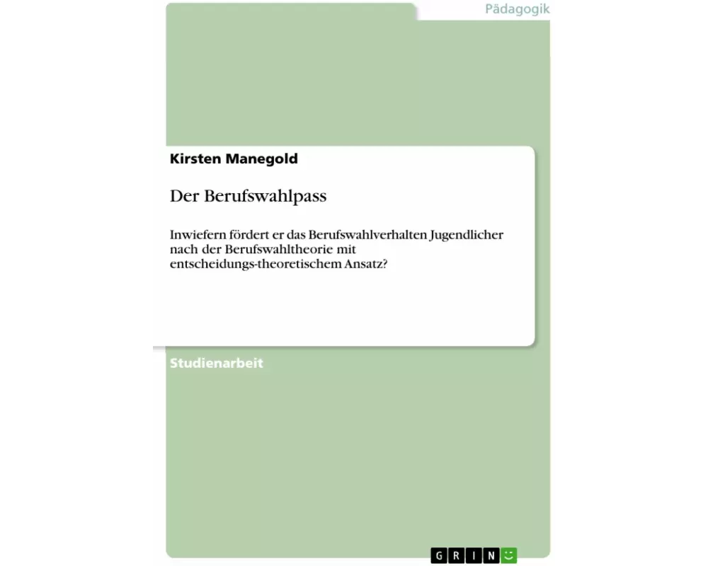 Der Berufswahlpass