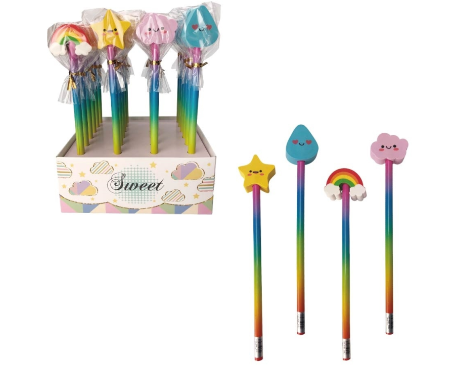 ROOST Bleistift 4 ass. REA-1071 Wolke u. Regentropfen