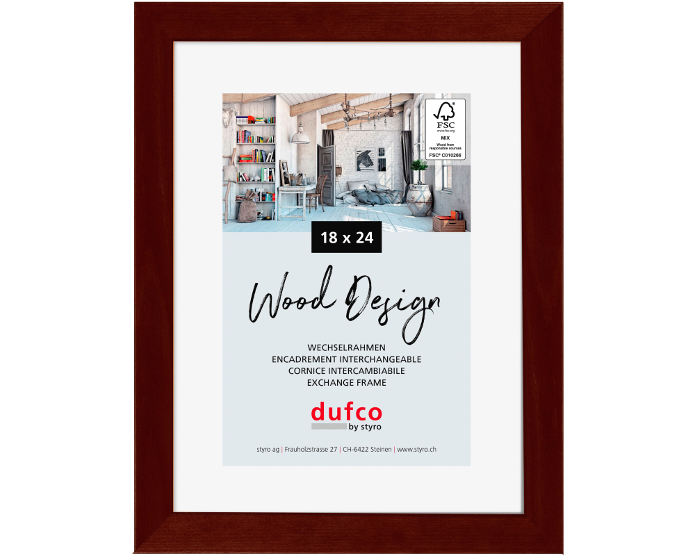 DUFCO Holz-Bilderrahmen 18x24cm 1610.80096 Toronto mahagoni