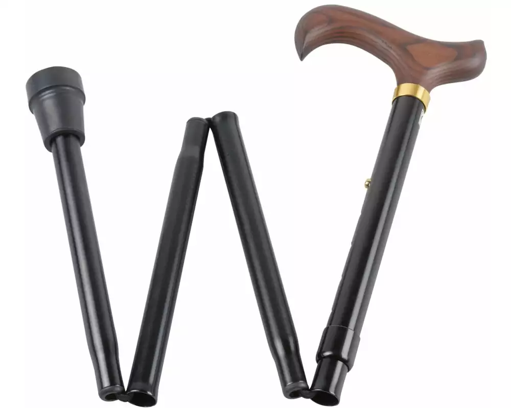 Gastrock Faltstock aus Aluminium schwarz 85-95 cm