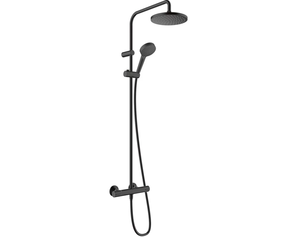 hansgrohe Vernis Blend Showerpipe 200 1jet Mattschwarz, mit Thermostat