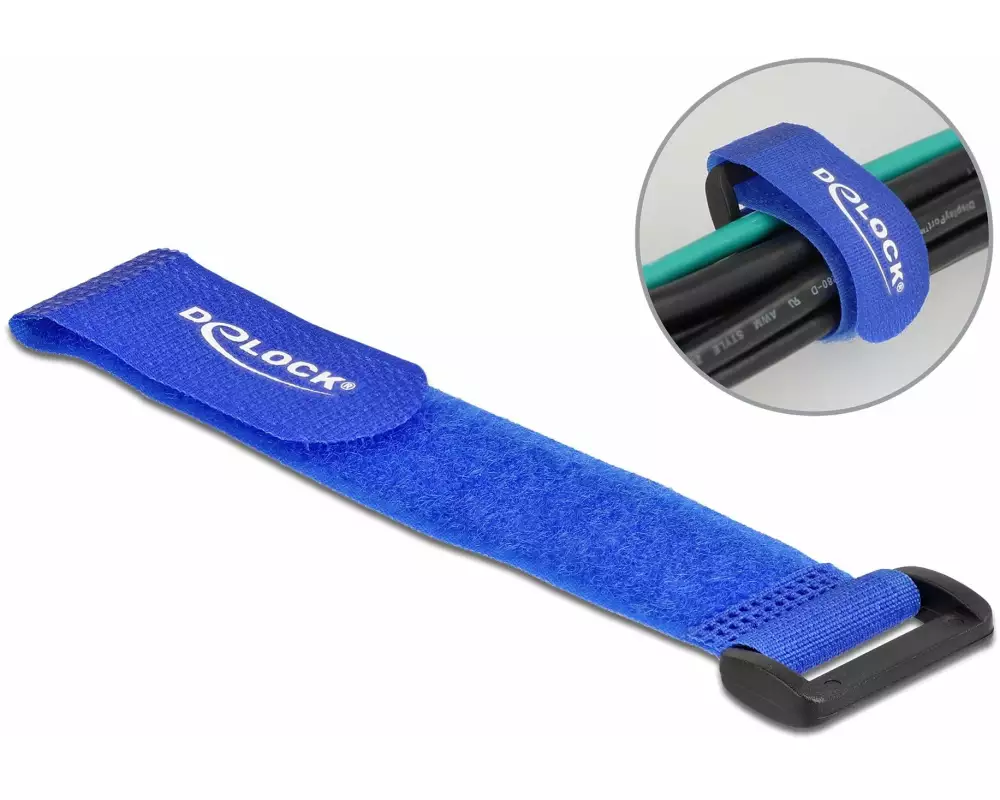 Delock Klettkabelbinder Blau 190 mm x 25 mm 5 Stück
