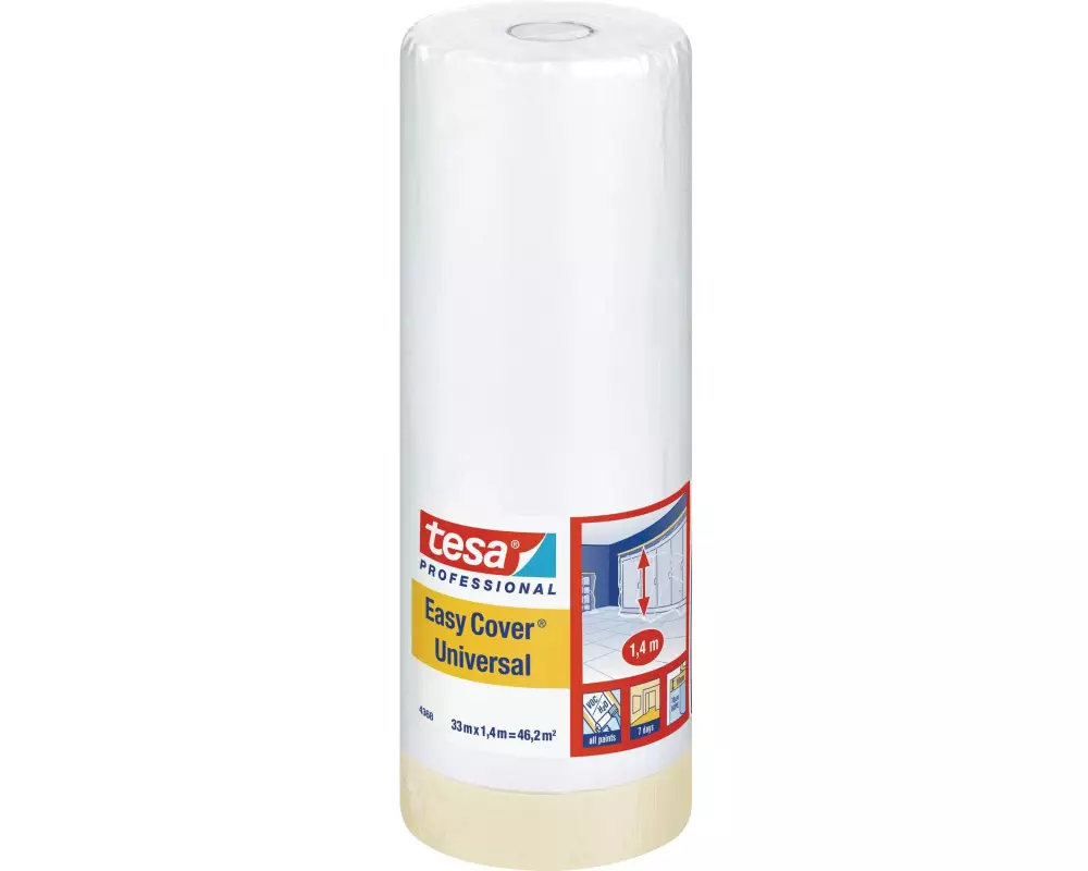 tesa Abdeckfolie Easy Cover 33m x 1400 mm, Chamois