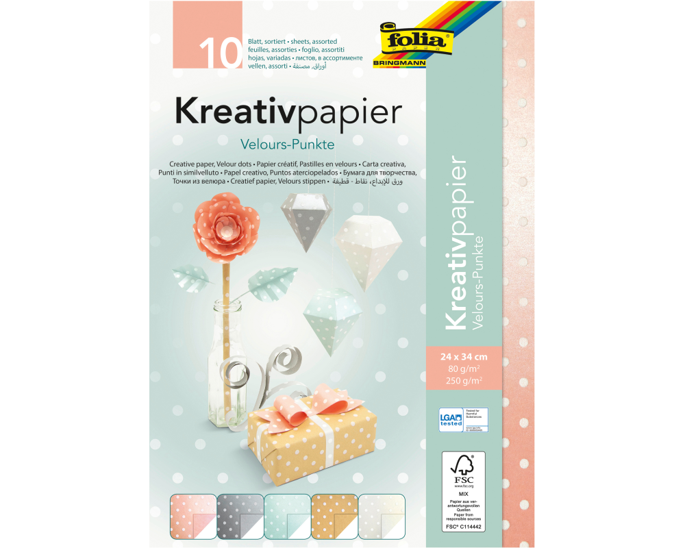 FOLIA Kreativpapier 51349 Velourspunkte