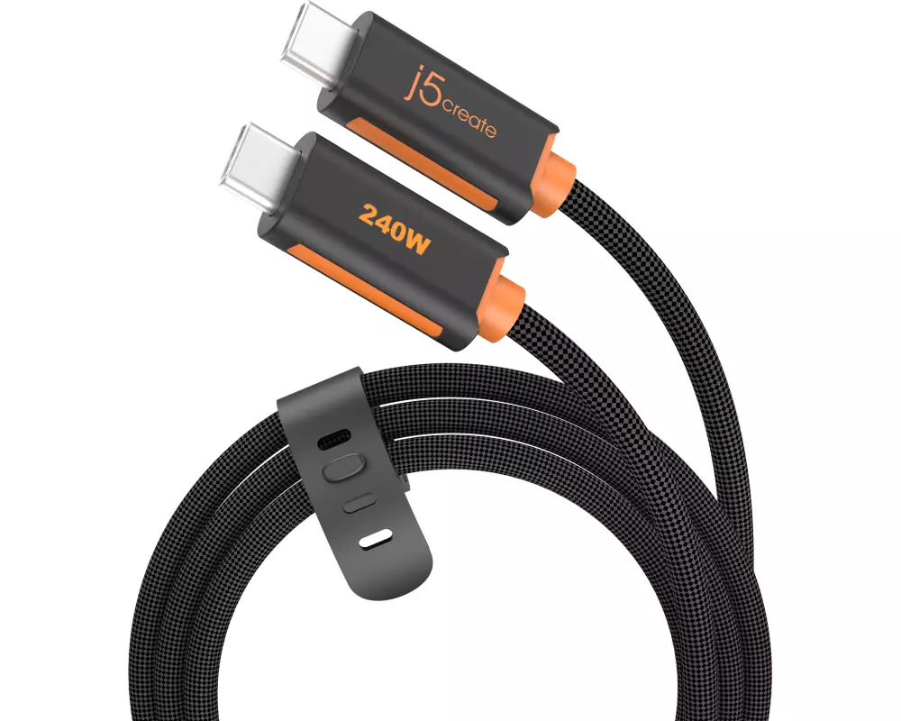 j5create JUCX26L20 USB Kabel 2 m USB C 0,48 Gbit/s Schwarz, Orange