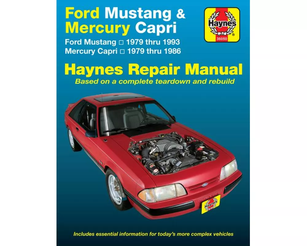 Ford Mustang, Ghia & Cobra (1979-1993) & Mercury Capri, Ghia & RS (1979-1986) in-line 4 cyl & 6 cyl, V6 & V8 Haynes Repair Manual (USA)