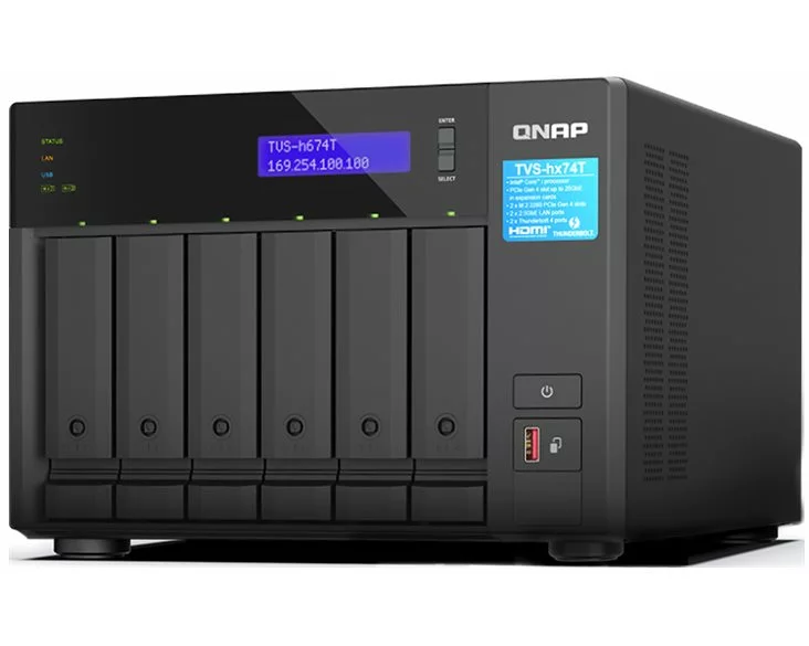 QNAP TVS-h674T-i5-32G 6-Bay NAS Intel Core i5-12400 6-core/12-thread up to 4.4GHz