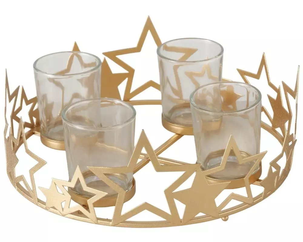Boltze Teelichthalter Starluma Gold
