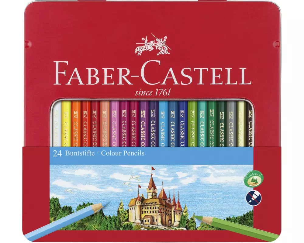 Faber-Castell Farbstifte Hexagonal 24er Metalletui