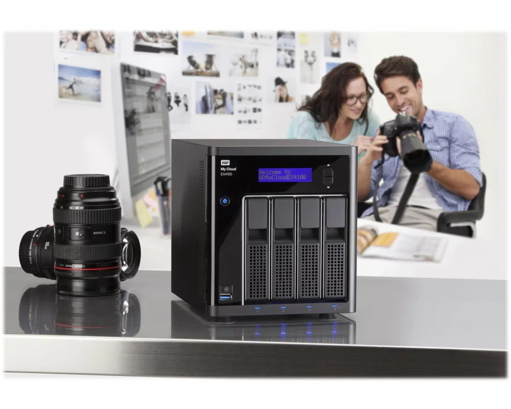 WD DiskStation My Cloud EX4100 32TB, 4-Bay, SATA, 4x8TB, 1.6GHz, 2GB DDR3, RAID 0, 1, 5, 6, JBOD, Tower