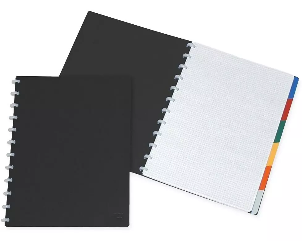 Adoc Notizheft Pap-Ex A4, kariert, Schwarz