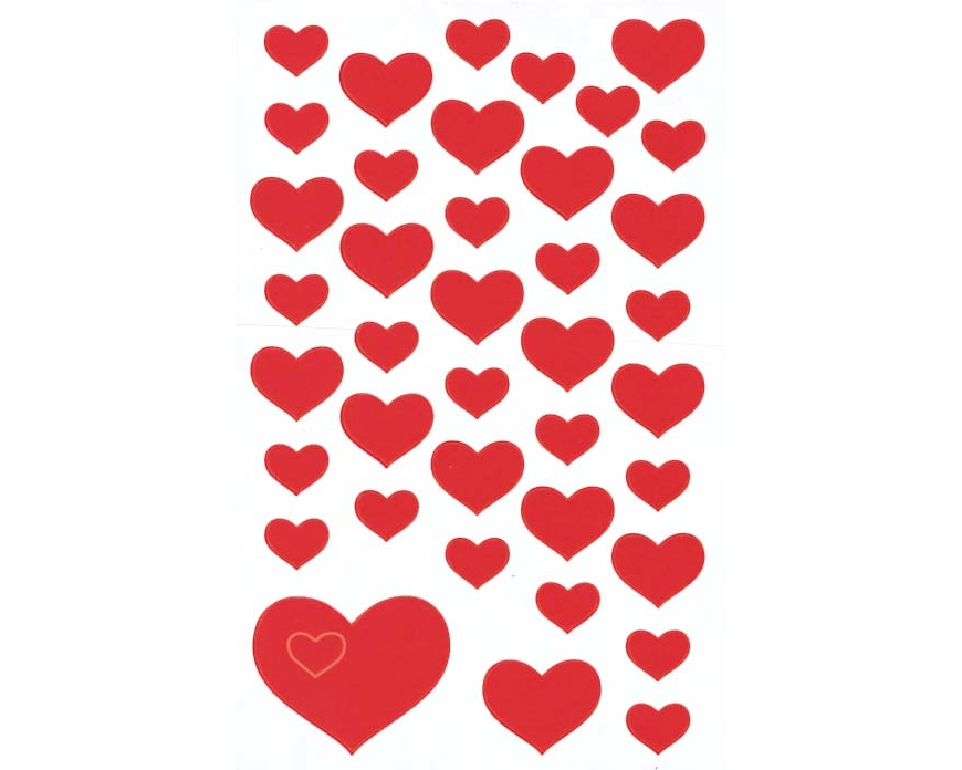 Z-DESIGN Sticker Creative 4371 Herze rot 2 Stück