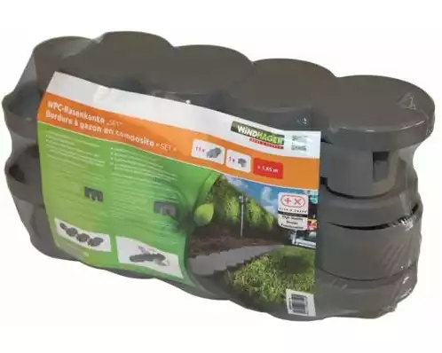 Windhager Raseneinfassung WPC 1,85 m Set