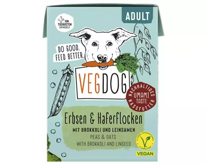 Vegdog Nassfutter Adult Erbsen + Haferflocken, 10 x 200g