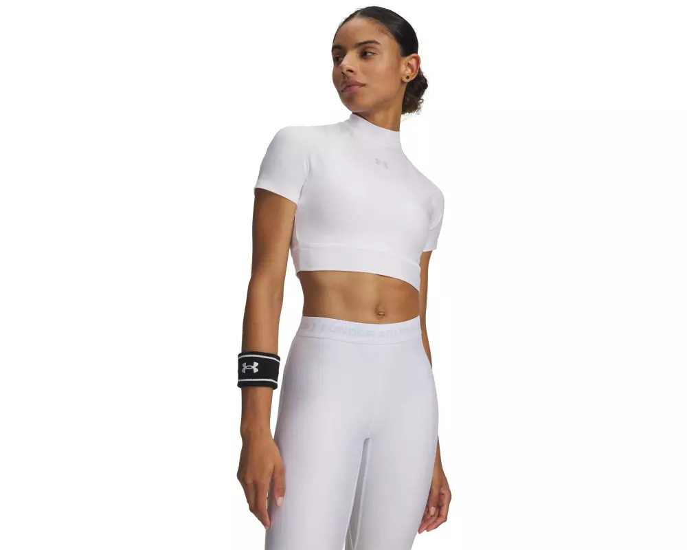 UNDER ARMOUR Funktionsunterwäsche HeatGear Crop Mock SS Weiss, S