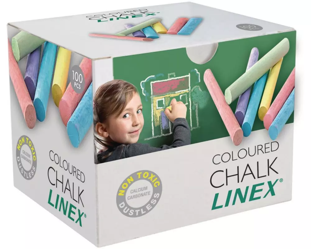 Linex Wandtafelkreide Mehrfarbig, 100 Stück